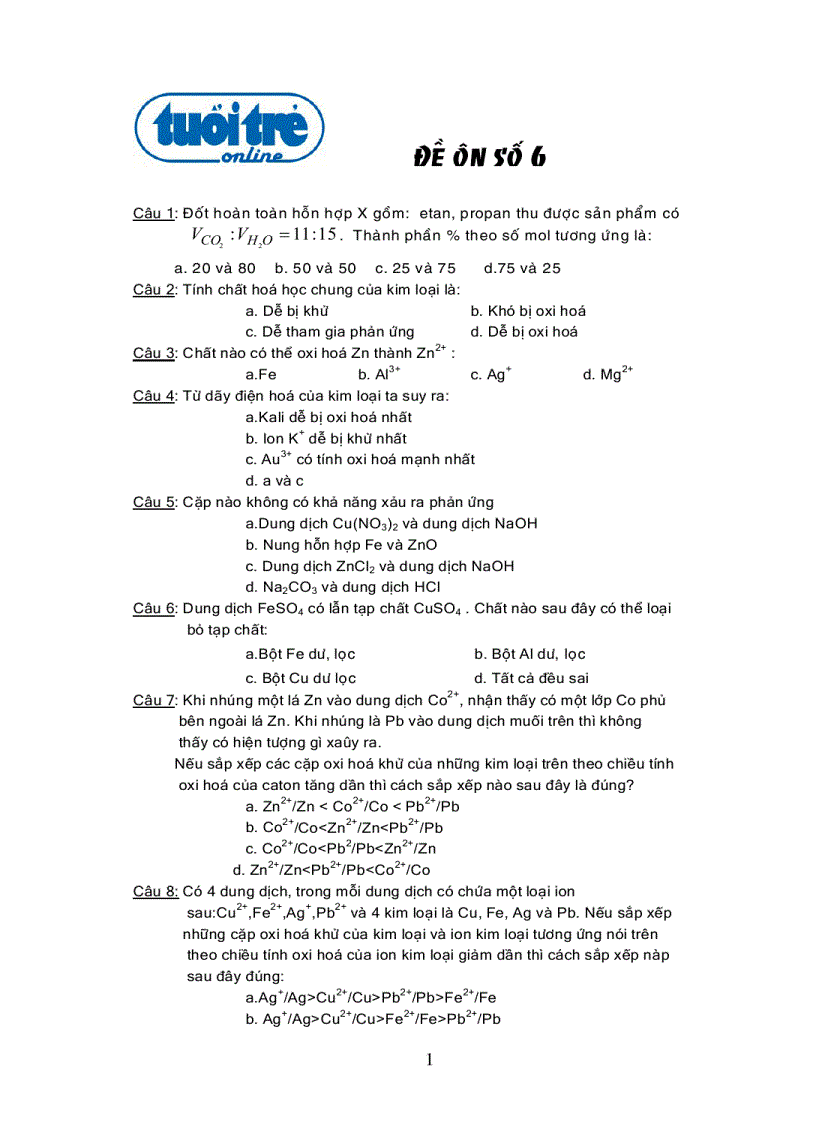 image for page Tổng hợp các tài liệu về đề thi mẫu môn hóa rất hay 5