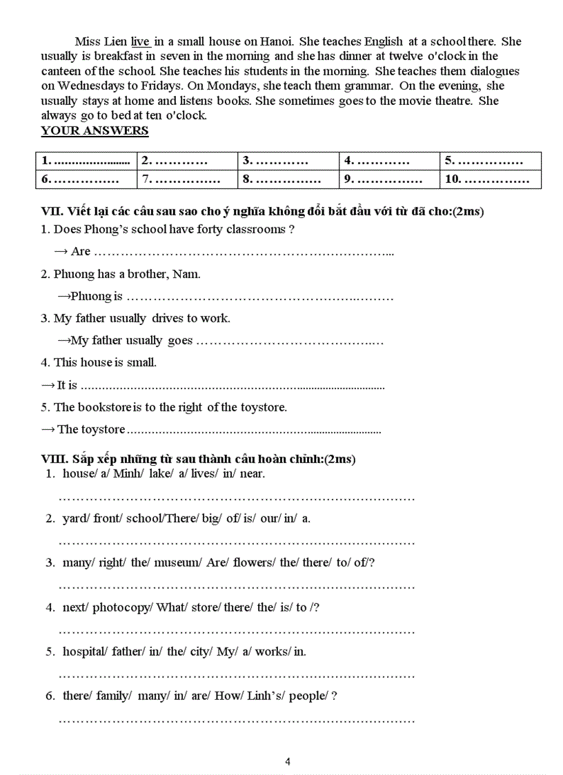 image for page Đề thi và đáp án học sinh giỏi lớp 6 môn tiếng anh