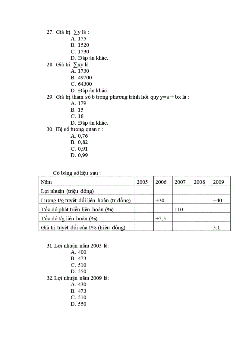 image for page Đề thi giữa kỳ môn Nguyên Lý Thống Kê