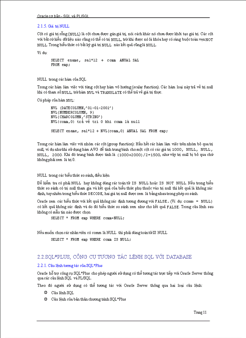 image for page Giáo trình SQL và PL SQL Cơ bản