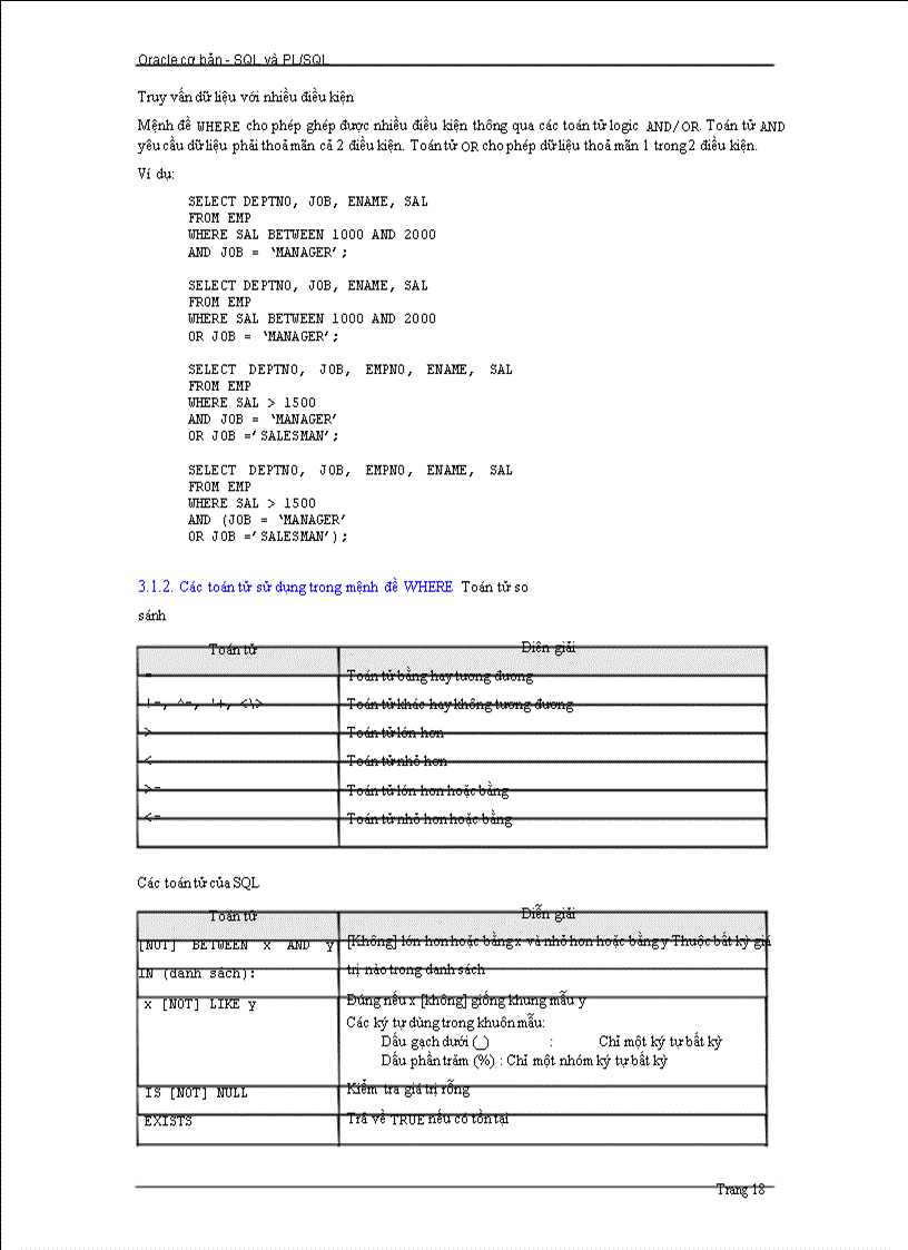 image for page Giáo trình SQL và PL SQL Cơ bản