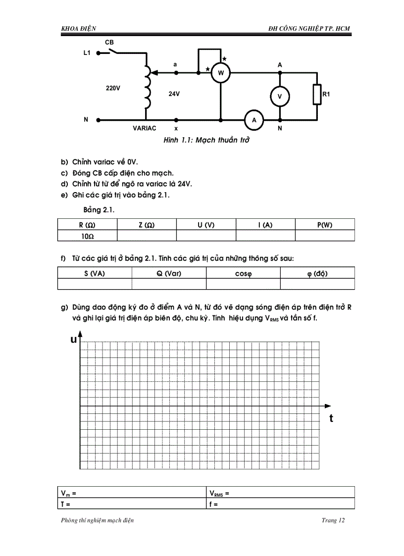 image for page Hướng dẫn thí nghiệm mạch điện