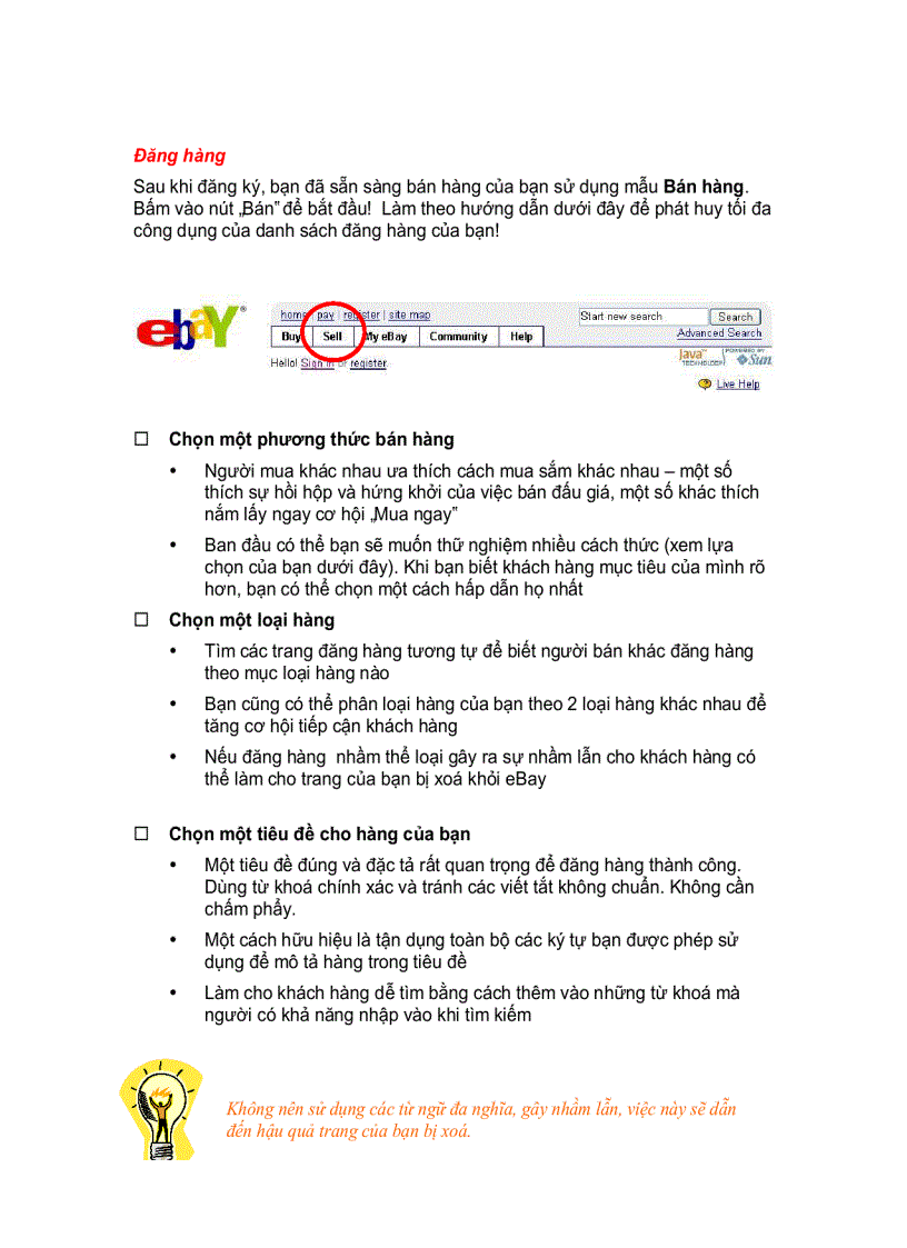 image for page Chỉ Dẫn Ngắn Để Bán Hàng Trên Ebay