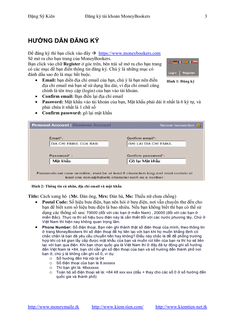 Hướng Dẫn Đăng Ký Sử Dụng Tài Khoản Moneybookers