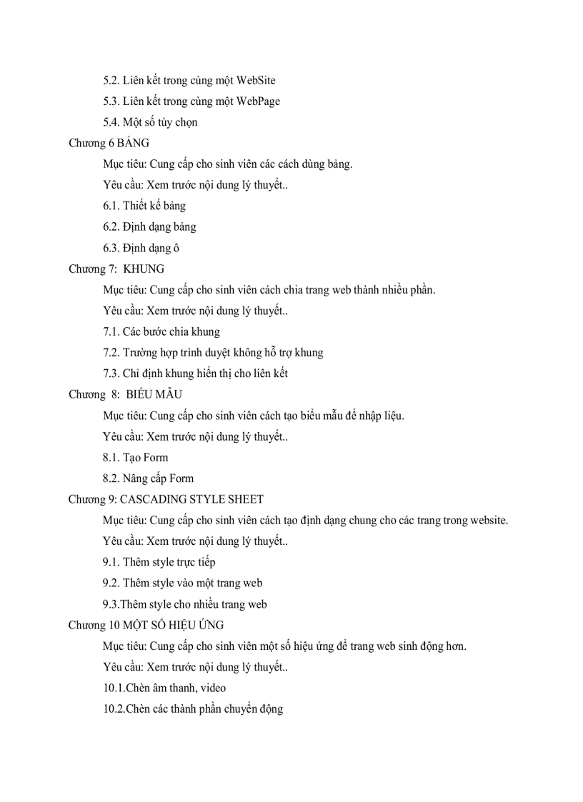 image for page Chương Trình Môn Thiết Kế Web