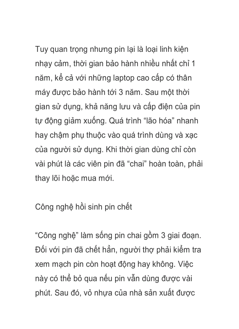 image for page Hồi sinh pin laptop chai