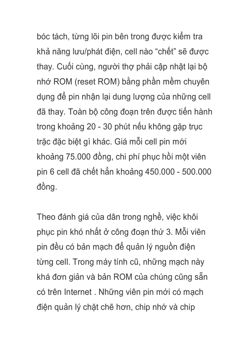 image for page Hồi sinh pin laptop chai