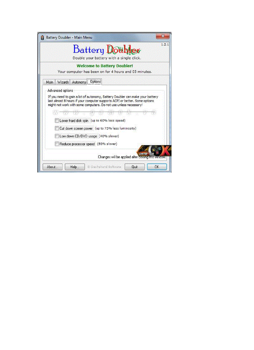 image for page Thủ thuật tăng gấp đôi thời gian sử dụng pin laptop