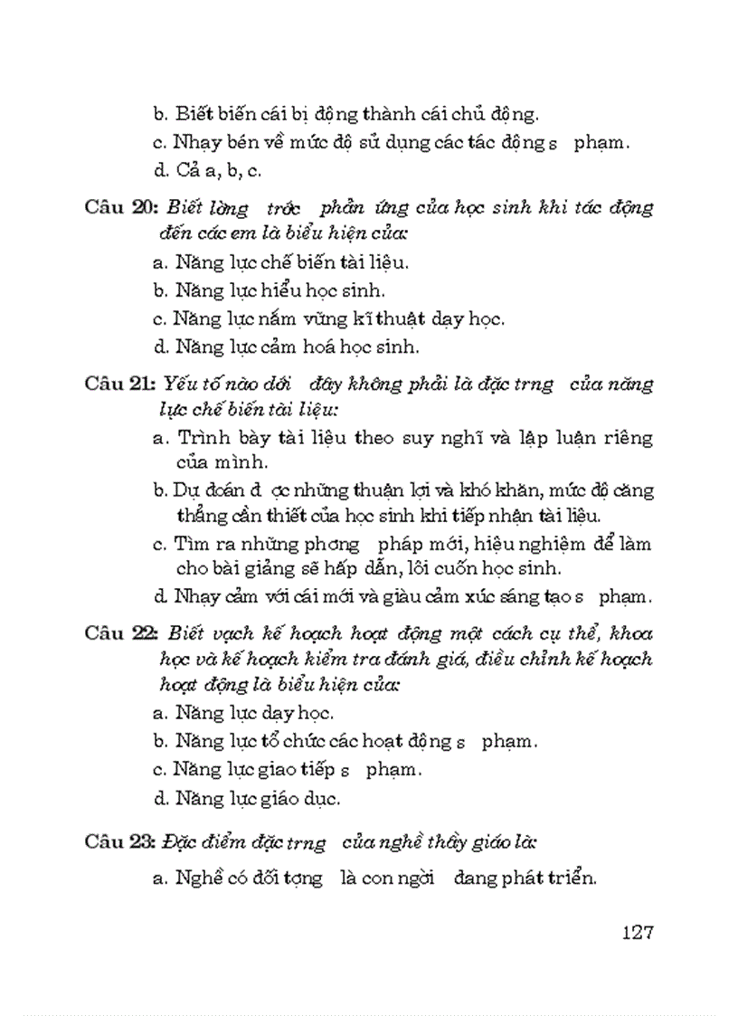 image for page Câu hỏi trắc nghiệm tâm lý học lứa tuổi và sư phạm
