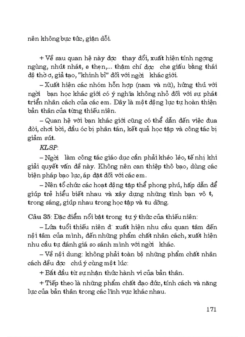 image for page Câu hỏi trắc nghiệm tâm lý học lứa tuổi và sư phạm