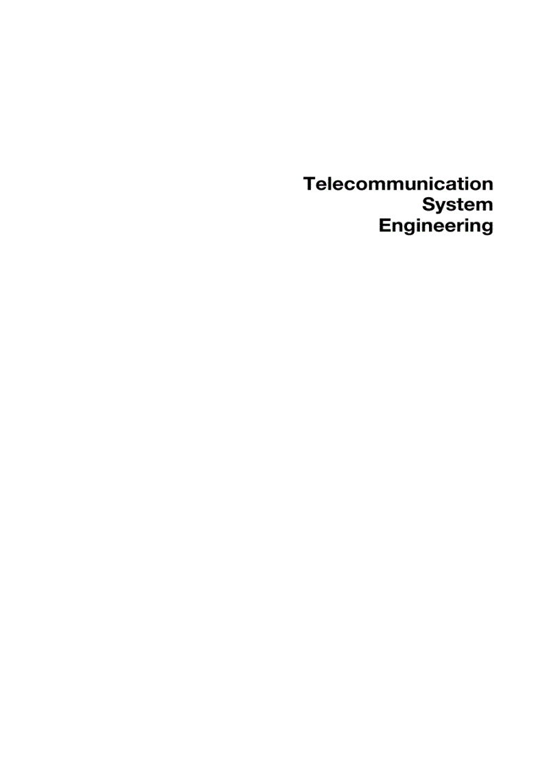 Telecommunication system engineering