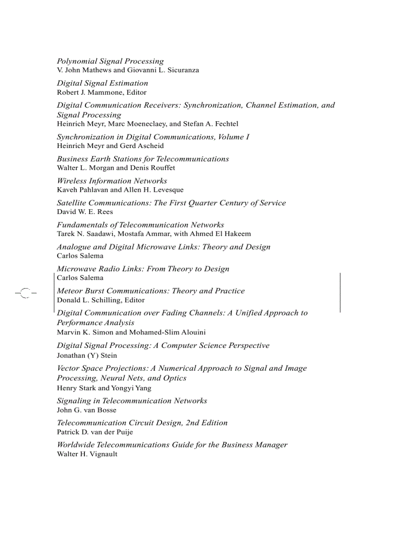image for page Telecommunication system engineering