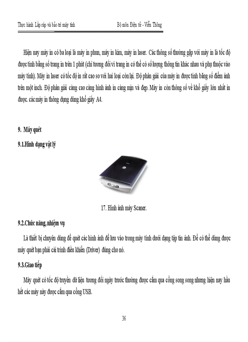 image for page Giáo trình môn Bảo trì máy tính Full