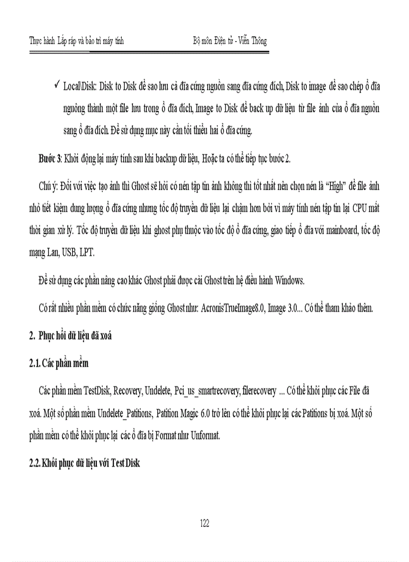 image for page Giáo trình môn Bảo trì máy tính Full