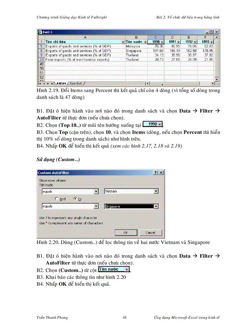 image for page Ứng dụng của Excel trong kinh tế Chöông Trình Giảng dạy FullBright
