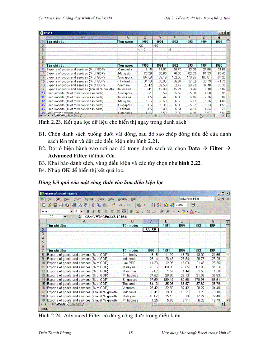 image for page Ứng dụng của Excel trong kinh tế Chöông Trình Giảng dạy FullBright