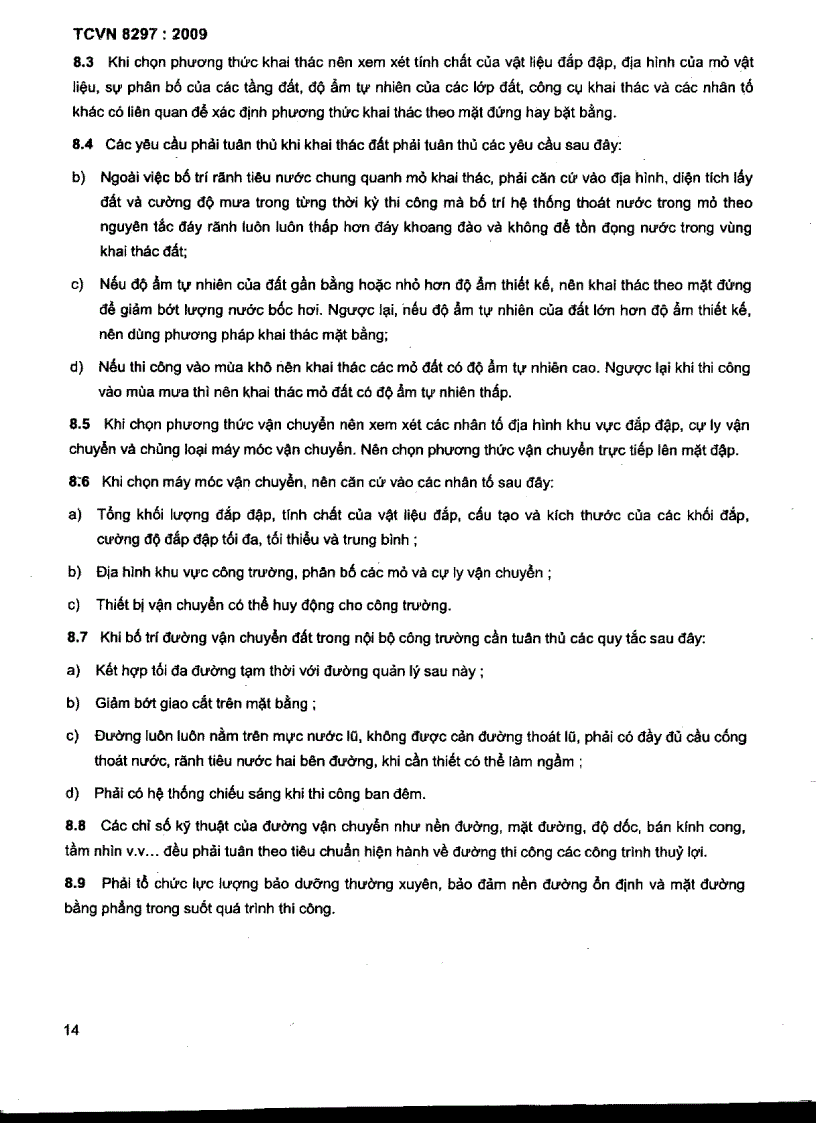 image for page TCVN 8297 2009 Công trình thủy lợi Đập đất