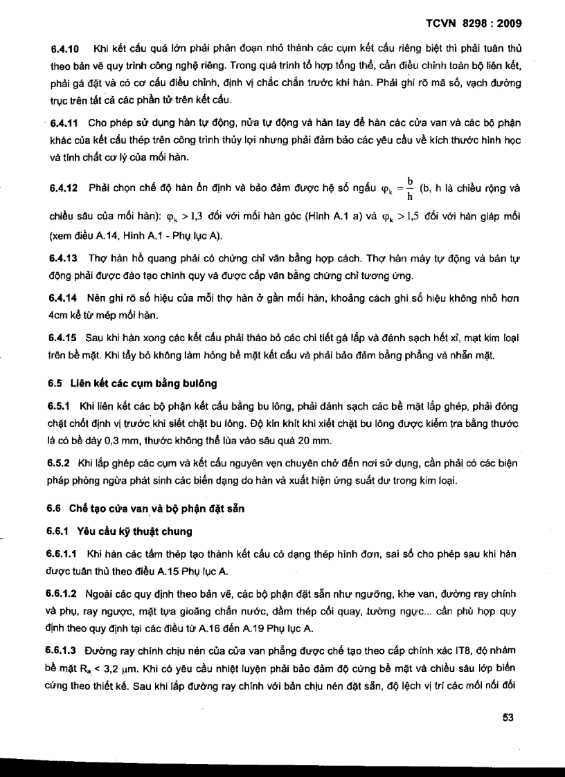 image for page TCVN 8298 2009 Công trình thủy lợi thiết bị cơ khí kết cấu thép