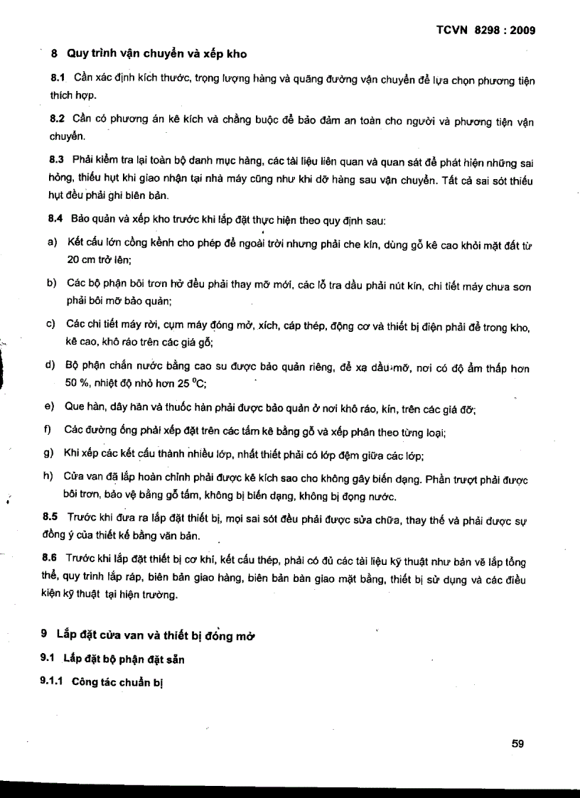 image for page TCVN 8298 2009 Công trình thủy lợi thiết bị cơ khí kết cấu thép