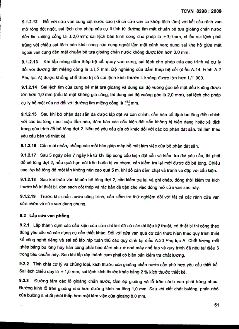 image for page TCVN 8298 2009 Công trình thủy lợi thiết bị cơ khí kết cấu thép