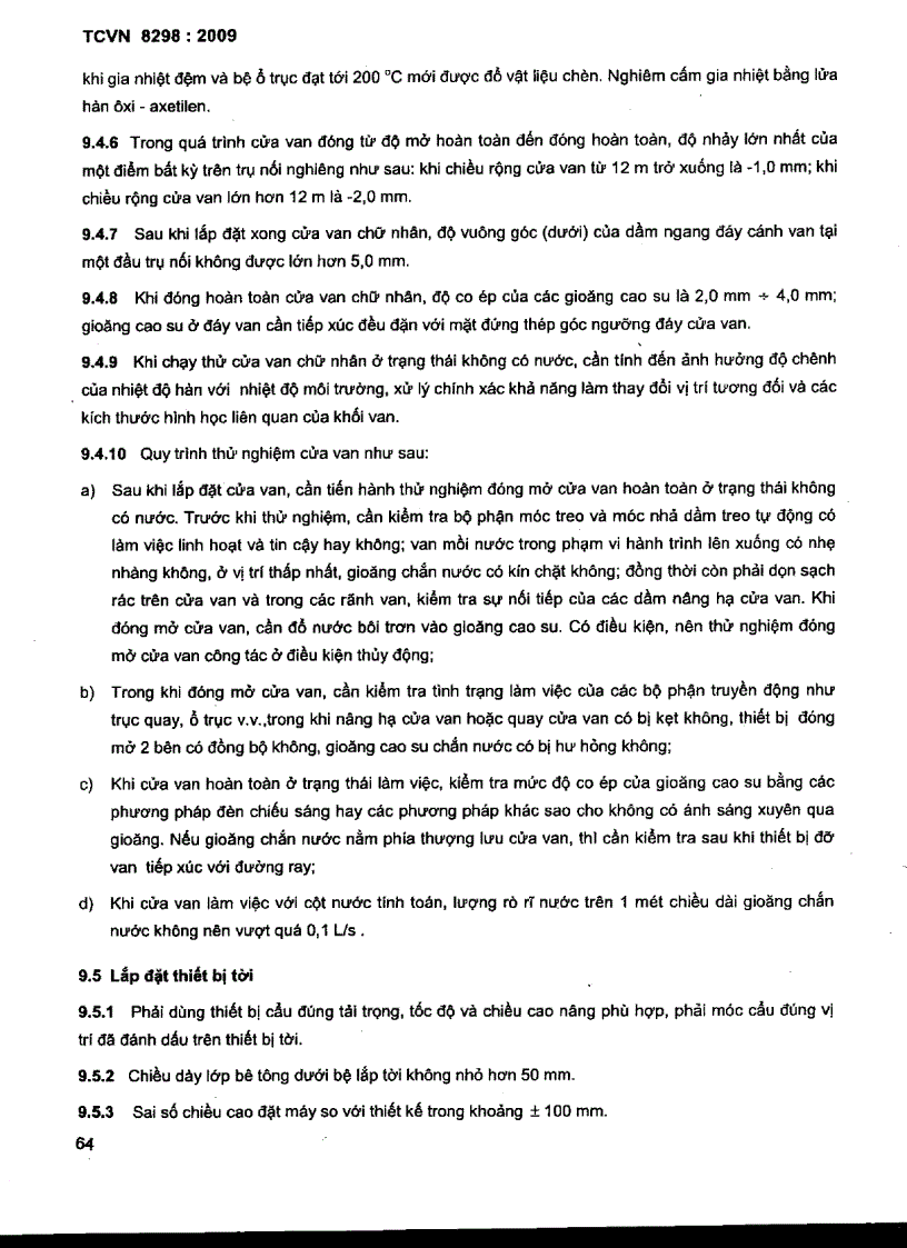 image for page TCVN 8298 2009 Công trình thủy lợi thiết bị cơ khí kết cấu thép