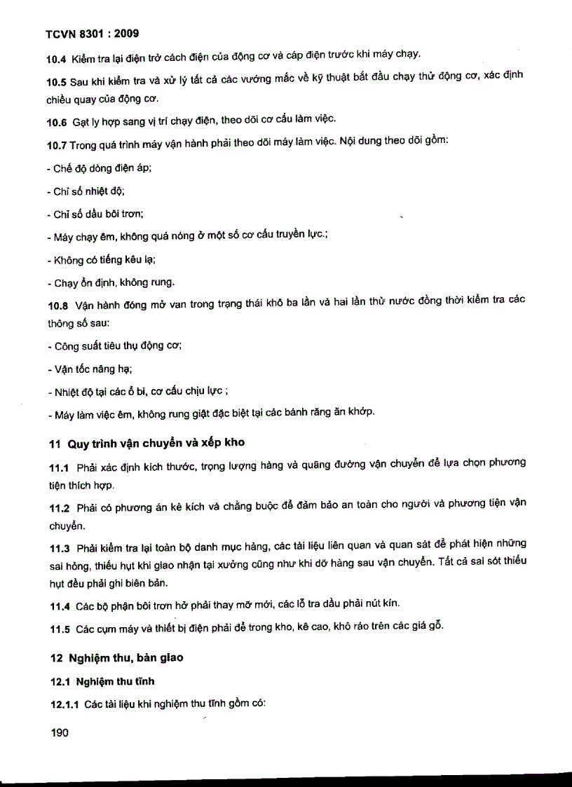 image for page TCVN 8301 2009 Công trình thủy lợi Máy đóng mở kiểu vít thiết kế chế tạo lắp đặt nghiệm thu