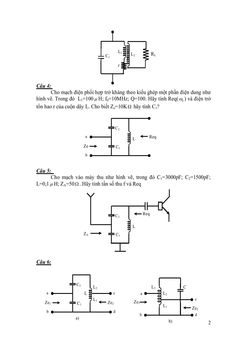 image for page Bài tập và câu hỏi ôn tập mon học điện tử thông tin