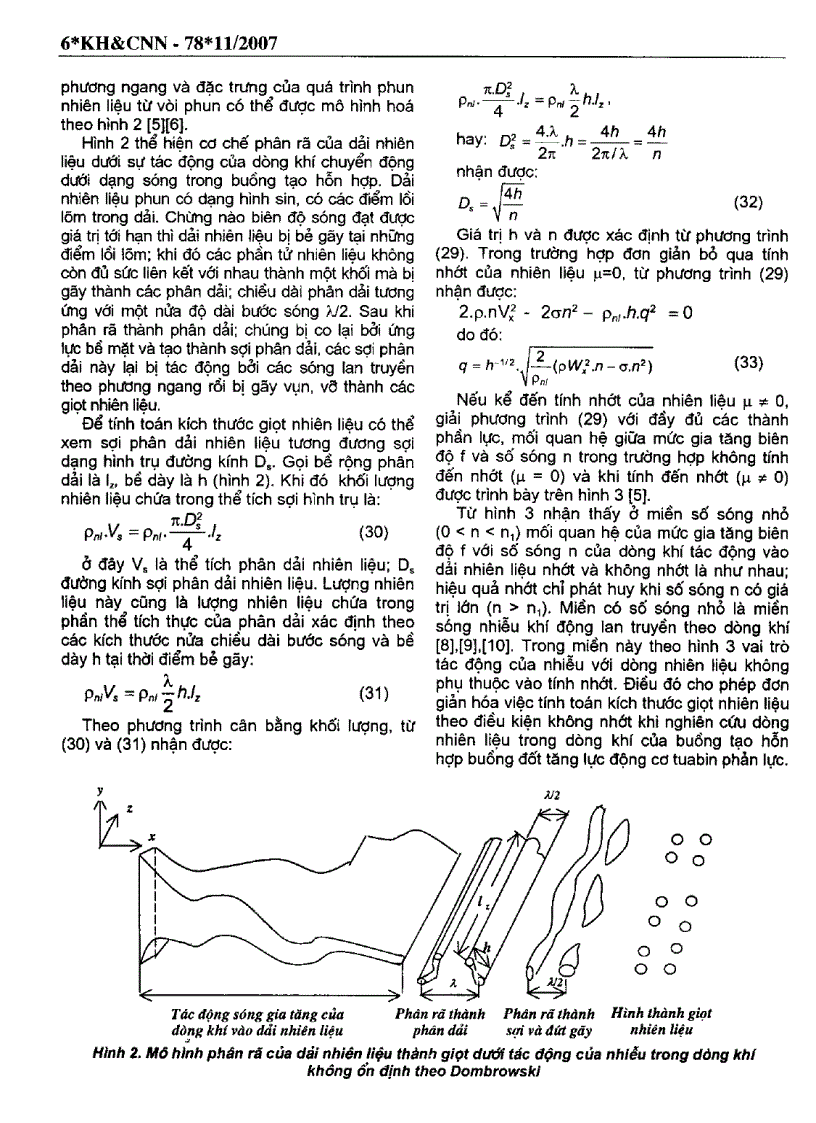 image for page Ảnh hưởng của dòng khí không ổn định đến sự hình thành giọt nguyên liệu từ vòi phun trong buồng tạo hỗn hợp buông đốt tăng động lực cơ tuabin phản lực