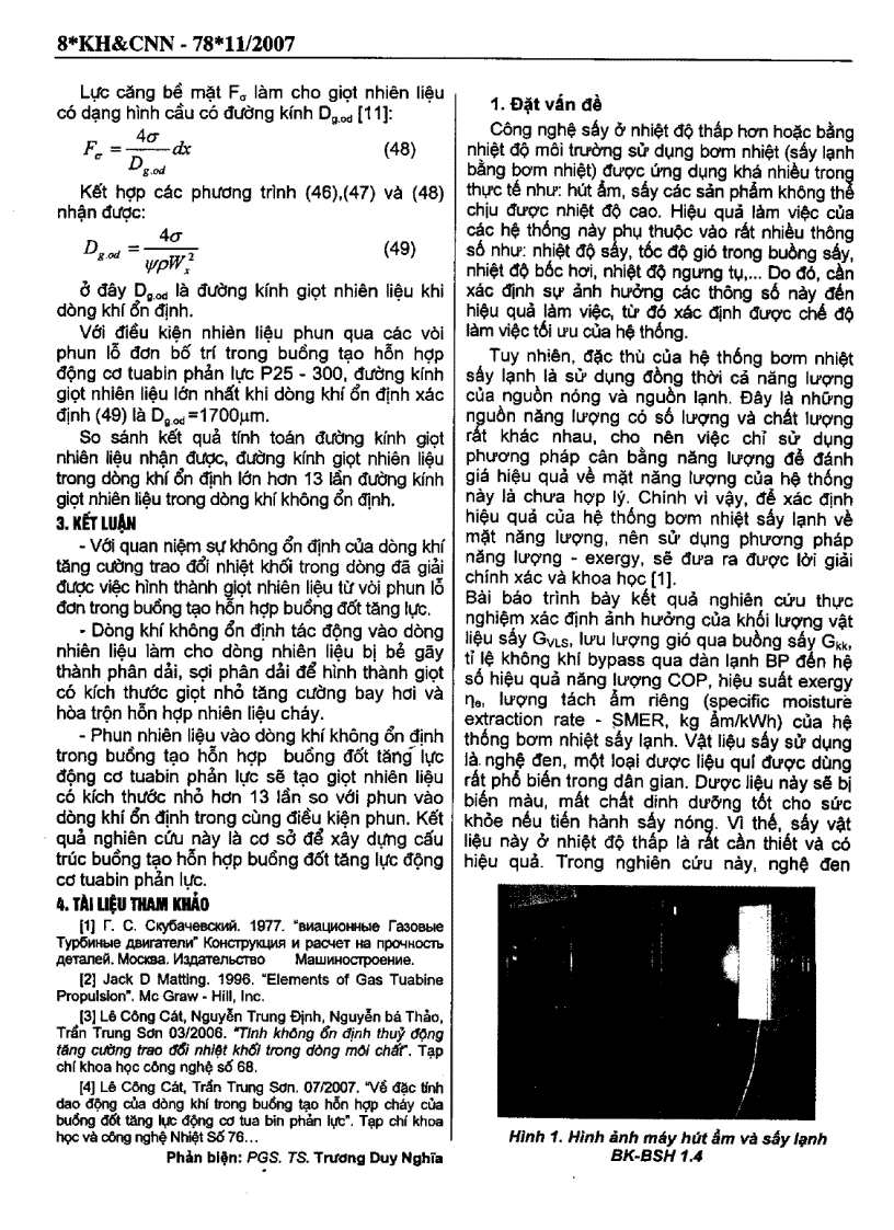image for page Ảnh hưởng của dòng khí không ổn định đến sự hình thành giọt nguyên liệu từ vòi phun trong buồng tạo hỗn hợp buông đốt tăng động lực cơ tuabin phản lực