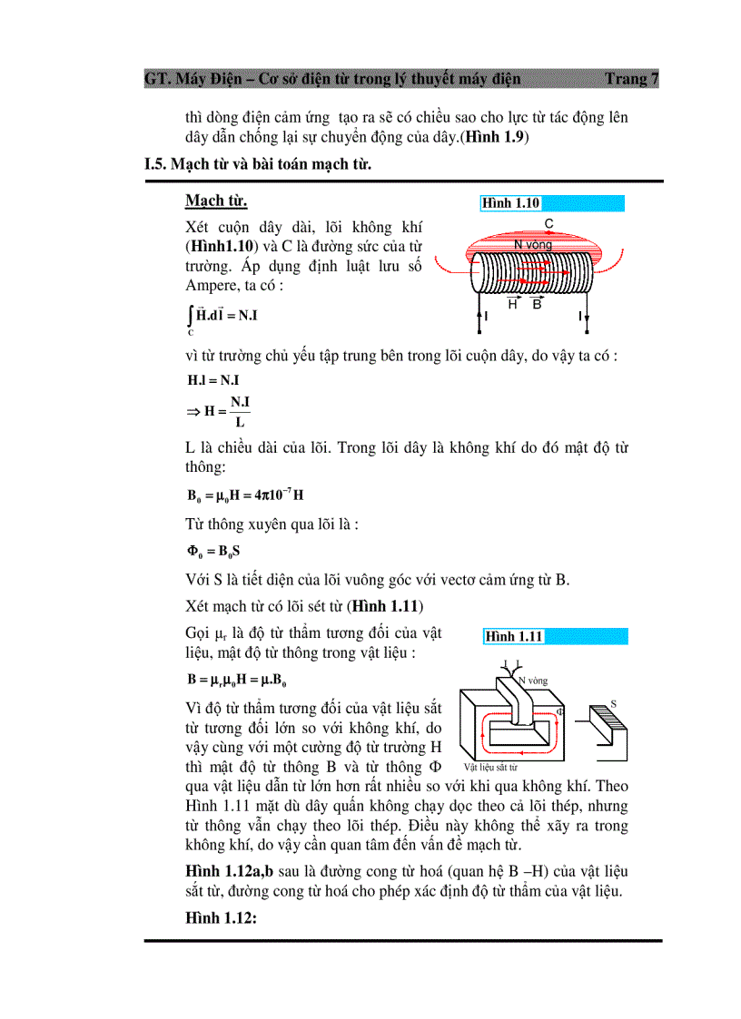 image for page Giáo trình máy điện Cơ sở điện từ trong lý thuyết máy điện