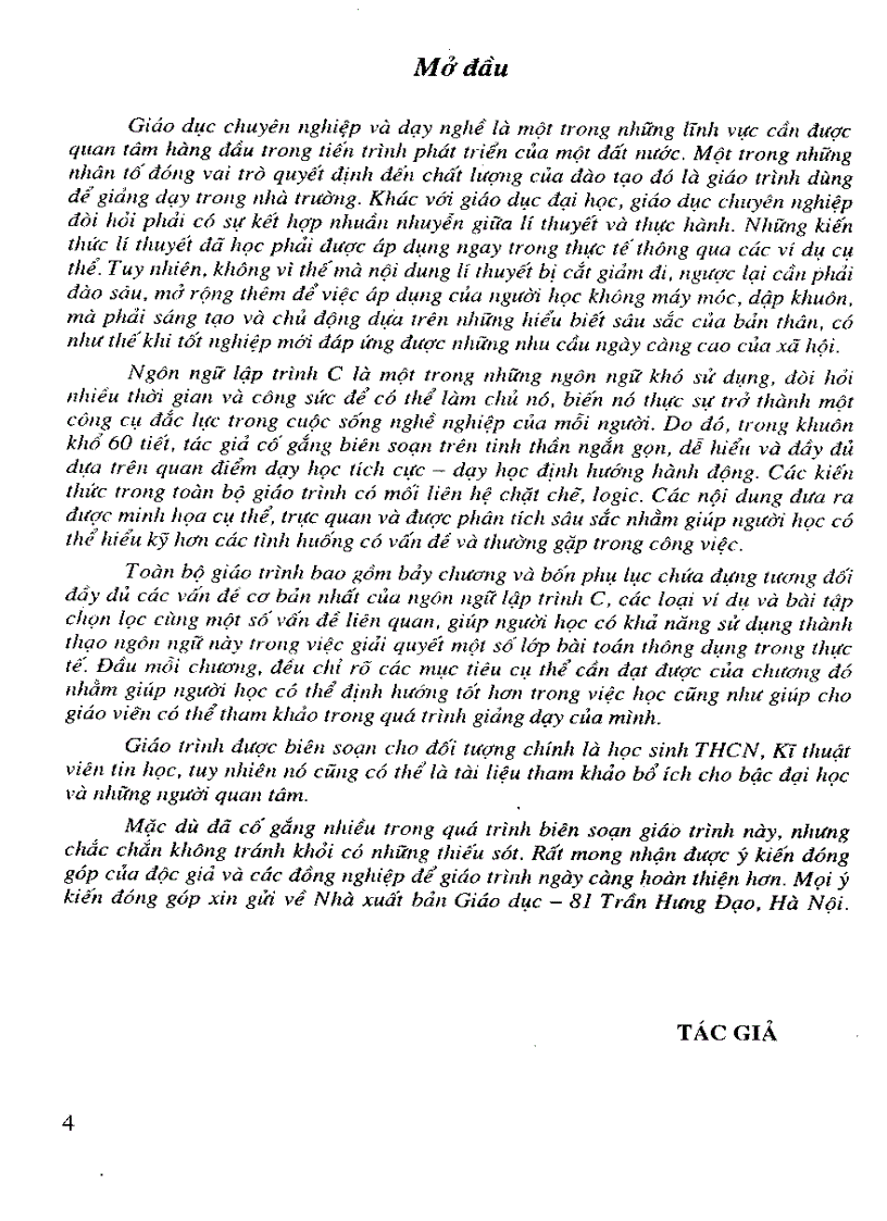 image for page Ngôn ngữ lập trình C Sách scan NXBGD