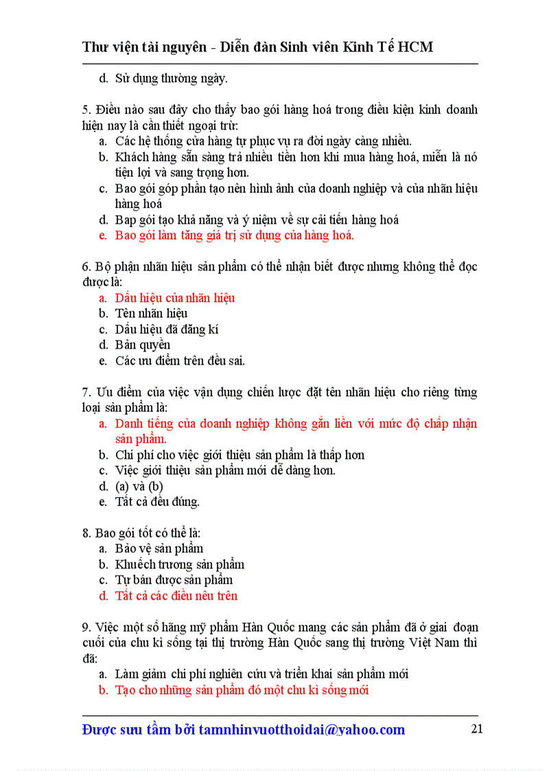 image for page Câu hỏi và đáp án môn thi marketing