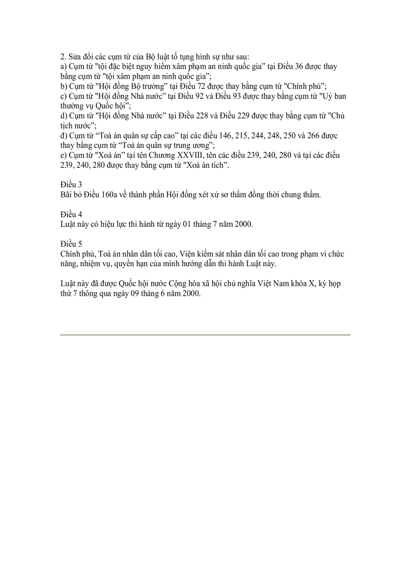 image for page Luật sửa đổi bổ sung một số điều của bộ luật tố tụng hình sự số 20 2000 qh10 ngày 09 tháng 6 năm 2000