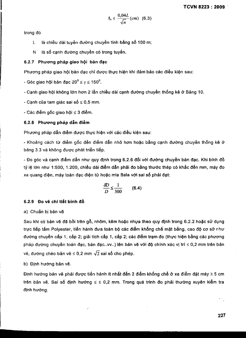 image for page TCVN 8223 2009 Công trình thuỷ lợi các quy định chủ yếu về đo đạc địa hình xác định tim kênh và các công trình trên kênh