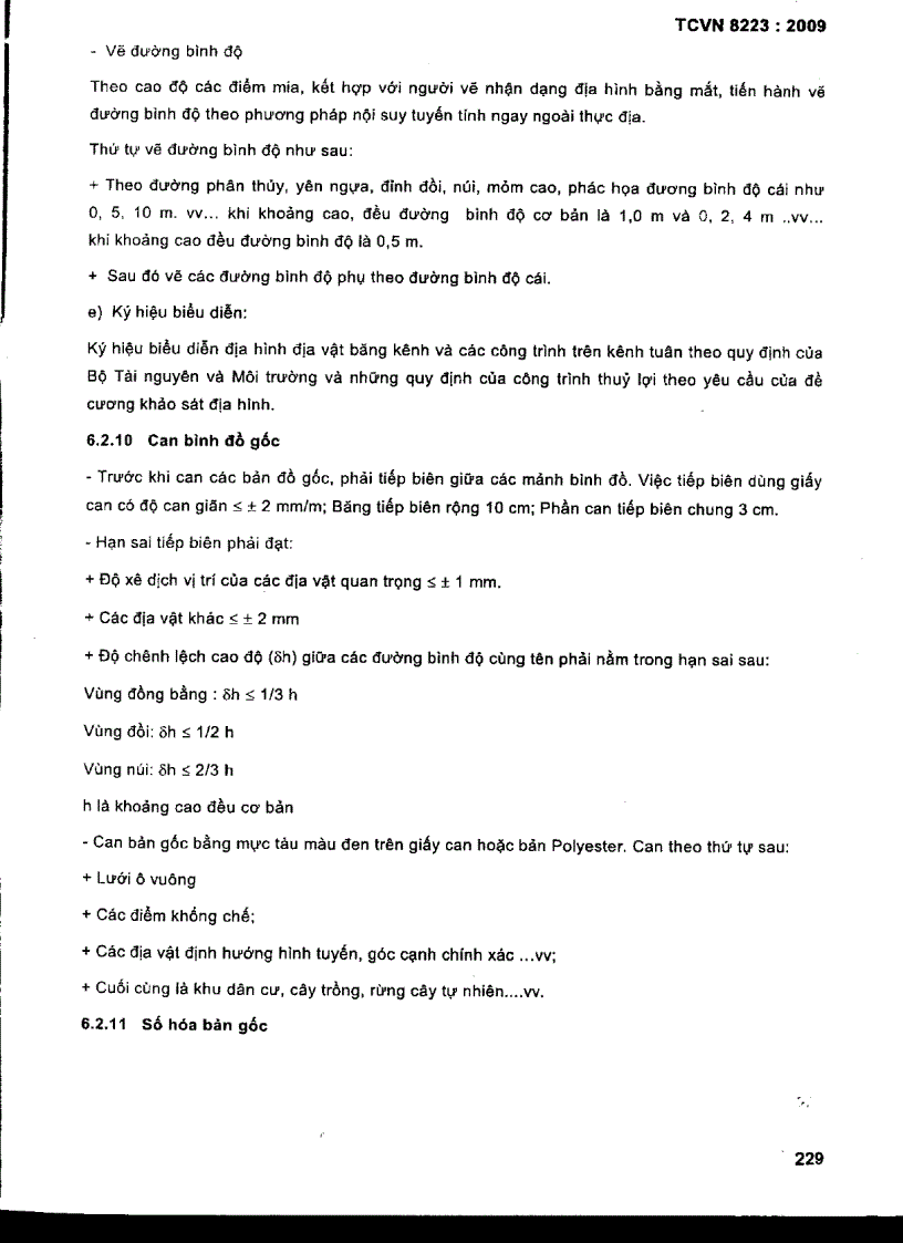 image for page TCVN 8223 2009 Công trình thuỷ lợi các quy định chủ yếu về đo đạc địa hình xác định tim kênh và các công trình trên kênh