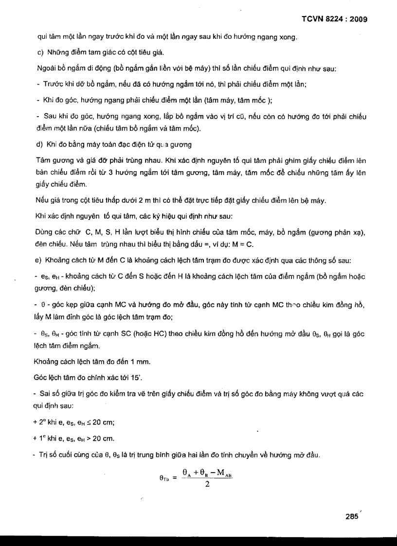 image for page TCVN 8224 2009 Công trình thuỷ lợi các quy định chủ yếu về lưới khống chế mặt bằng địa hình