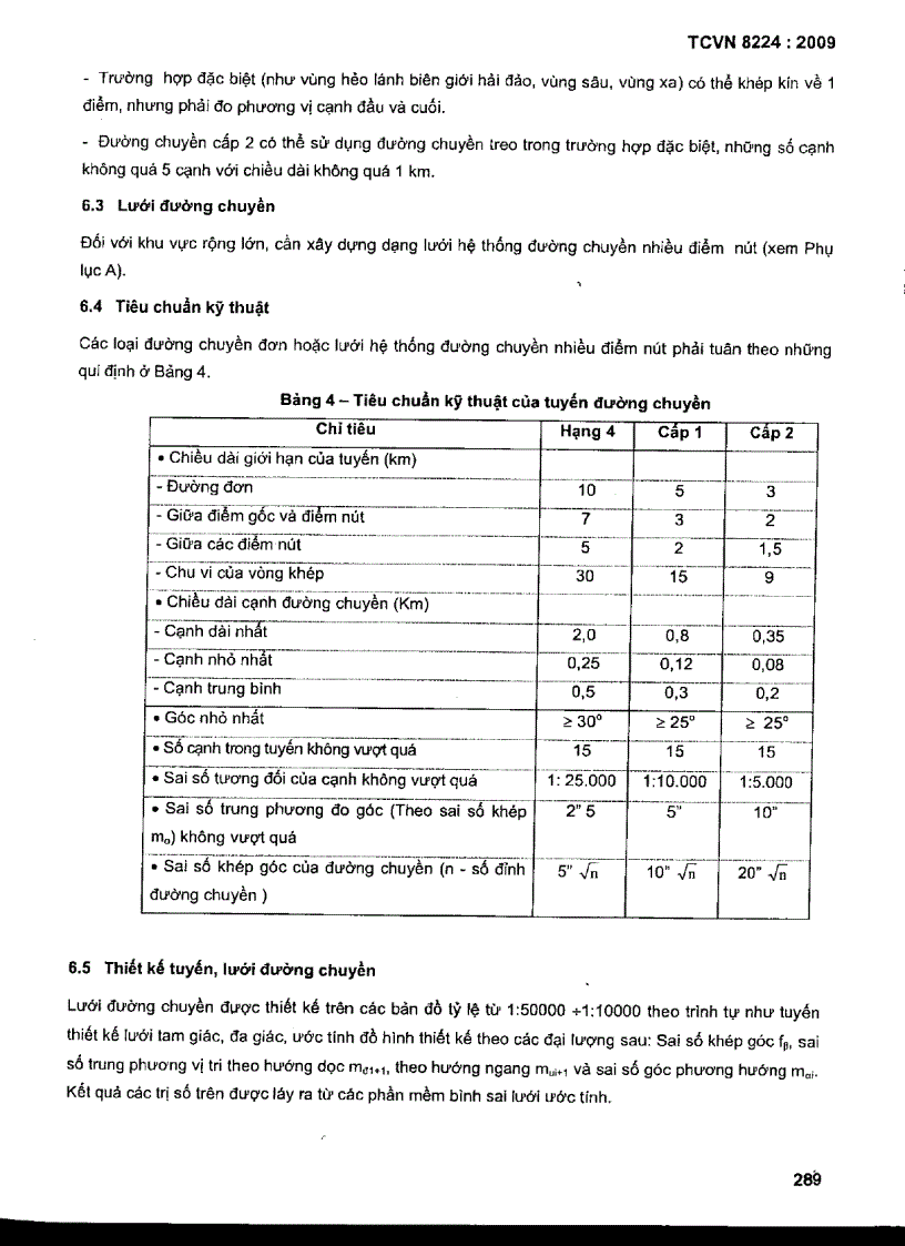 image for page TCVN 8224 2009 Công trình thuỷ lợi các quy định chủ yếu về lưới khống chế mặt bằng địa hình