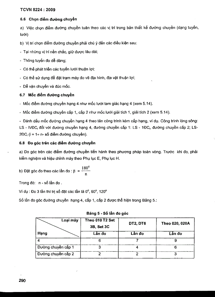 image for page TCVN 8224 2009 Công trình thuỷ lợi các quy định chủ yếu về lưới khống chế mặt bằng địa hình