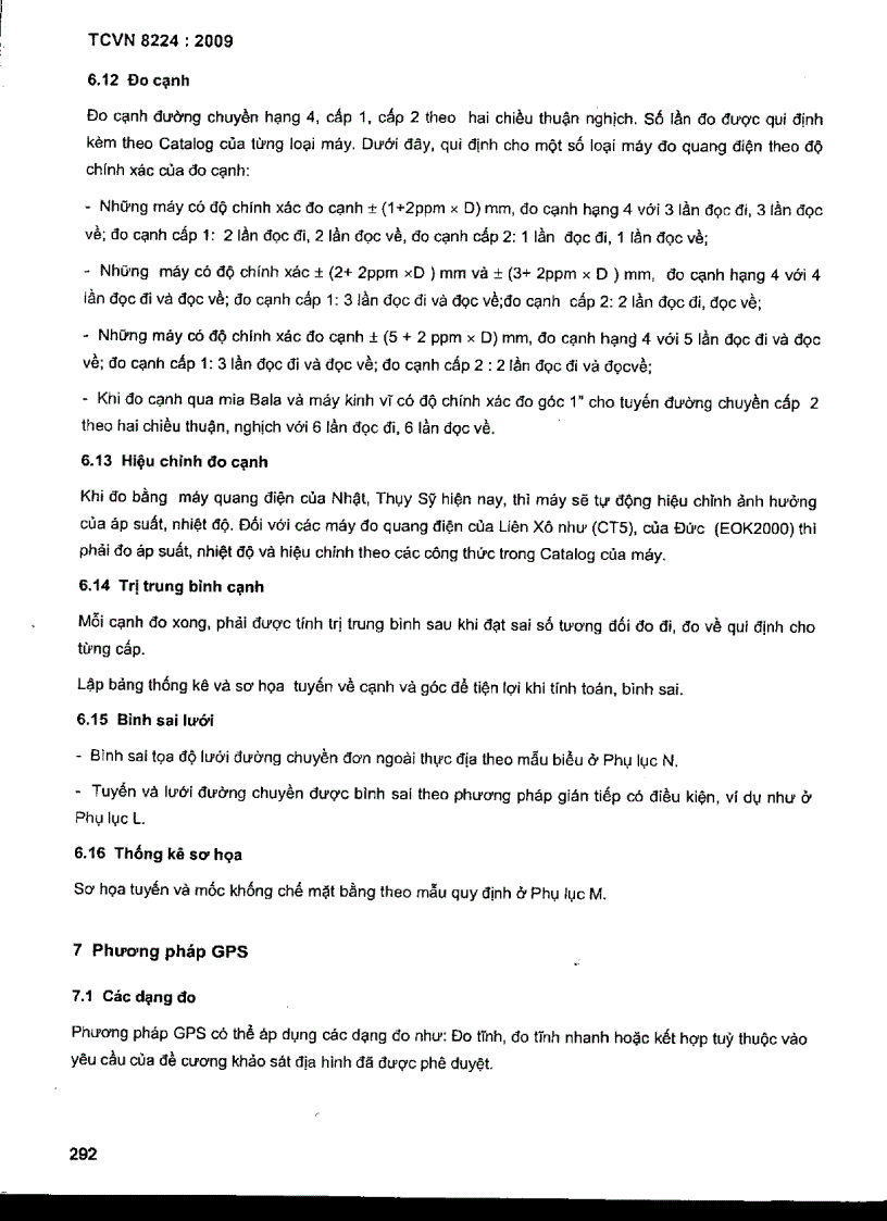 image for page TCVN 8224 2009 Công trình thuỷ lợi các quy định chủ yếu về lưới khống chế mặt bằng địa hình
