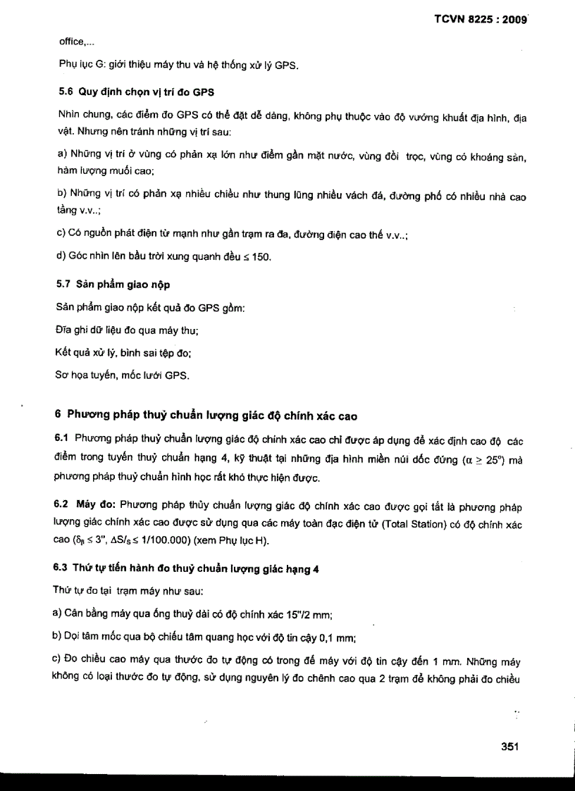 image for page TCVN 8225 2009 Công trình thuỷ lợi các quy định chủ yếu về lưới khống chế cao độ địa hình