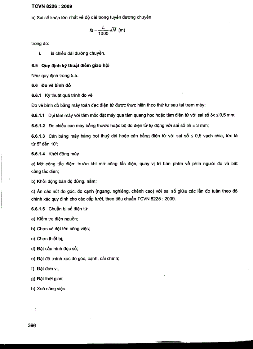 image for page TCVN 8226 2009 Công trình thuỷ lợi các quy định chủ yếu về khảo sát mặt cắt và bình đồ địa hình các tỷ lệ từ 1 200 đến 1 5000