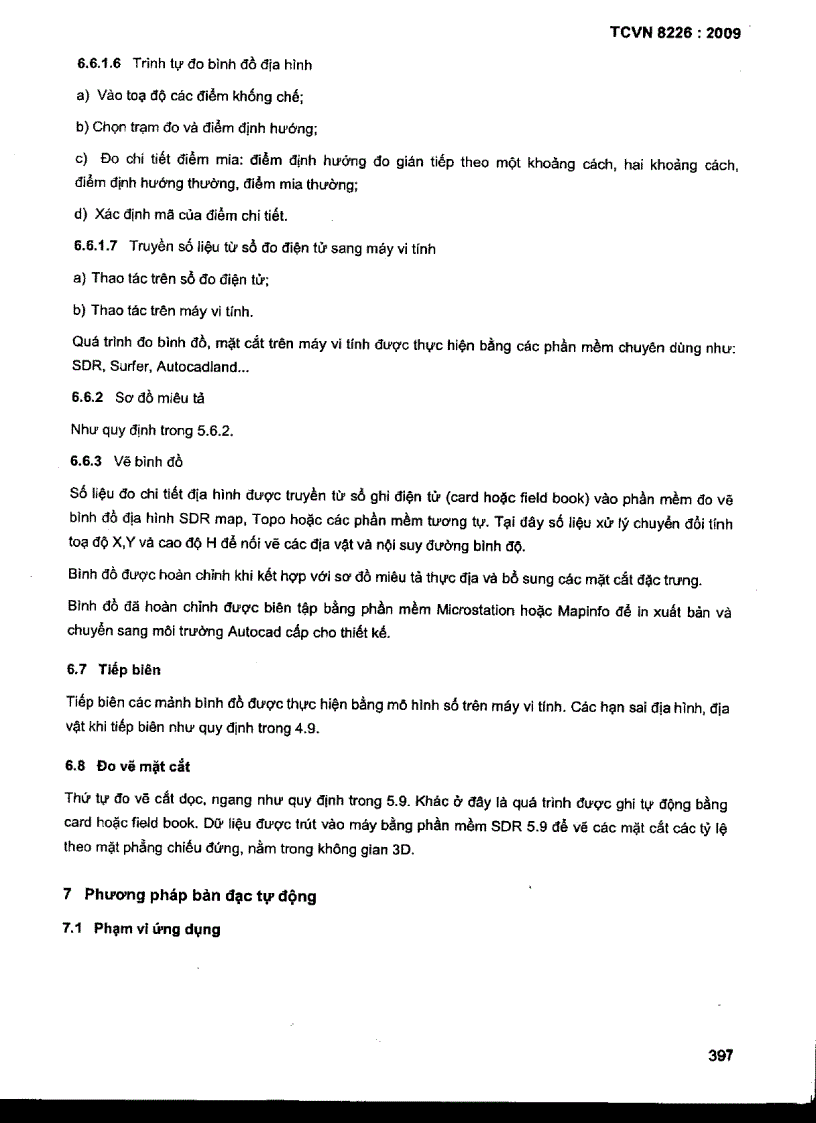 image for page TCVN 8226 2009 Công trình thuỷ lợi các quy định chủ yếu về khảo sát mặt cắt và bình đồ địa hình các tỷ lệ từ 1 200 đến 1 5000