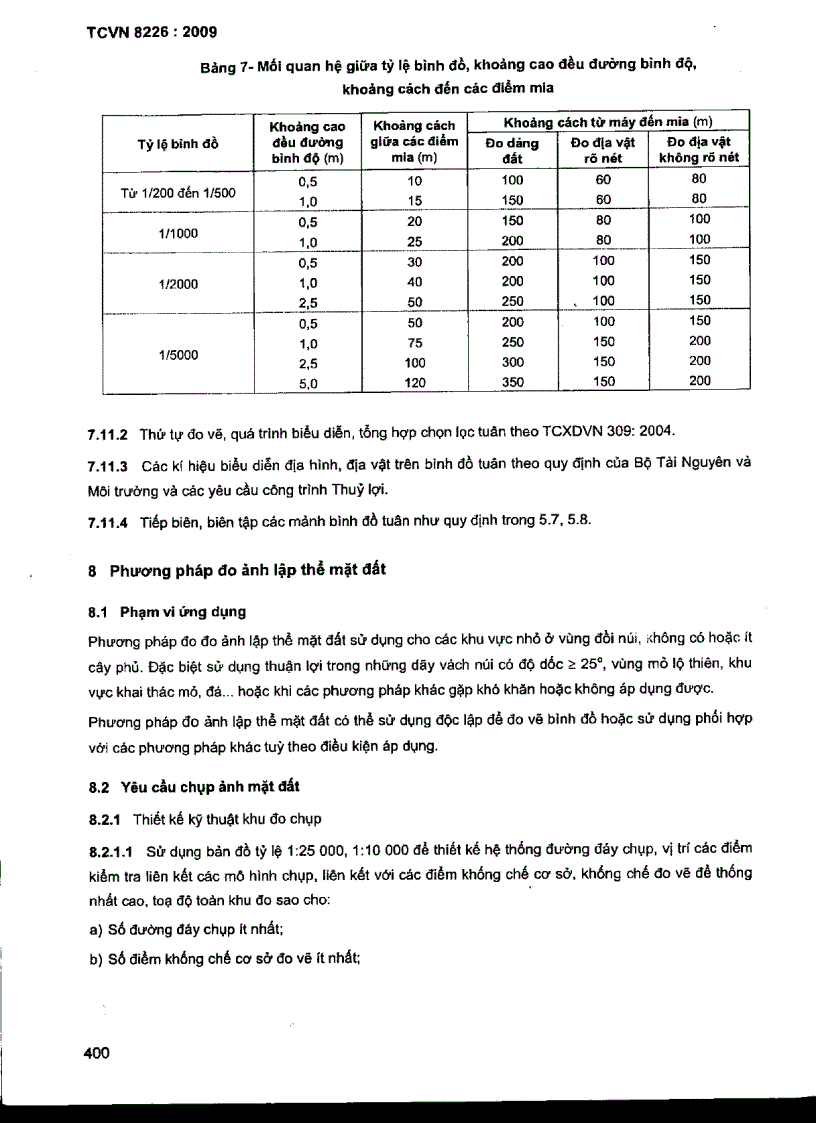 image for page TCVN 8226 2009 Công trình thuỷ lợi các quy định chủ yếu về khảo sát mặt cắt và bình đồ địa hình các tỷ lệ từ 1 200 đến 1 5000