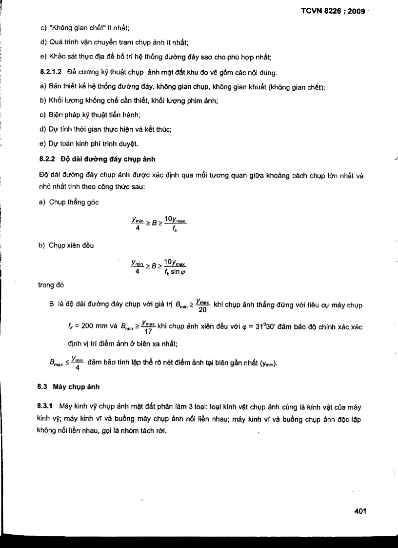 image for page TCVN 8226 2009 Công trình thuỷ lợi các quy định chủ yếu về khảo sát mặt cắt và bình đồ địa hình các tỷ lệ từ 1 200 đến 1 5000