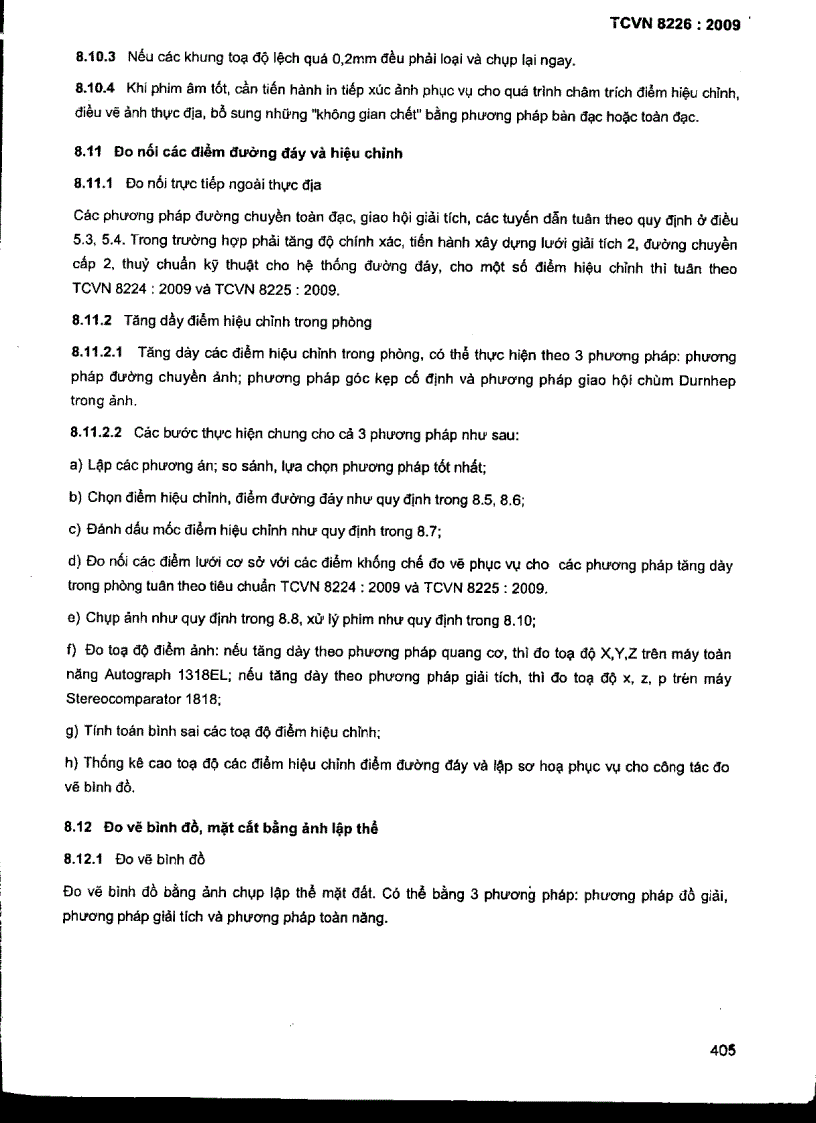 image for page TCVN 8226 2009 Công trình thuỷ lợi các quy định chủ yếu về khảo sát mặt cắt và bình đồ địa hình các tỷ lệ từ 1 200 đến 1 5000