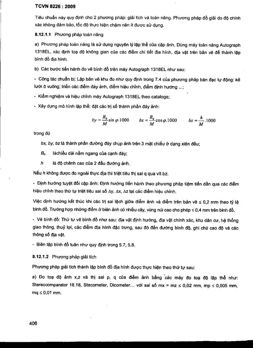 image for page TCVN 8226 2009 Công trình thuỷ lợi các quy định chủ yếu về khảo sát mặt cắt và bình đồ địa hình các tỷ lệ từ 1 200 đến 1 5000
