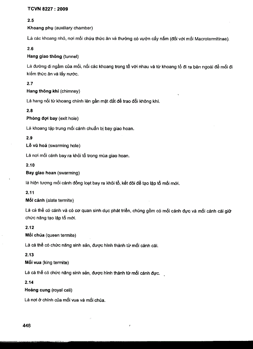 image for page TCVN 8227 2009 Mối gây hại cônh trình đê đập định loại xác định đặc điểm sinh học sinh thái học và đánh giá mức độ gây hại