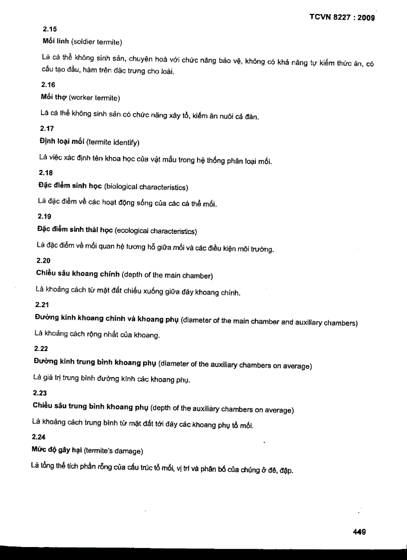image for page TCVN 8227 2009 Mối gây hại cônh trình đê đập định loại xác định đặc điểm sinh học sinh thái học và đánh giá mức độ gây hại