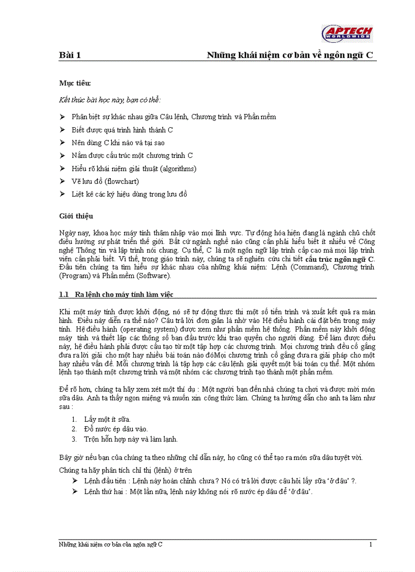 image for page Ngôn ngữ lập trình C Aptech