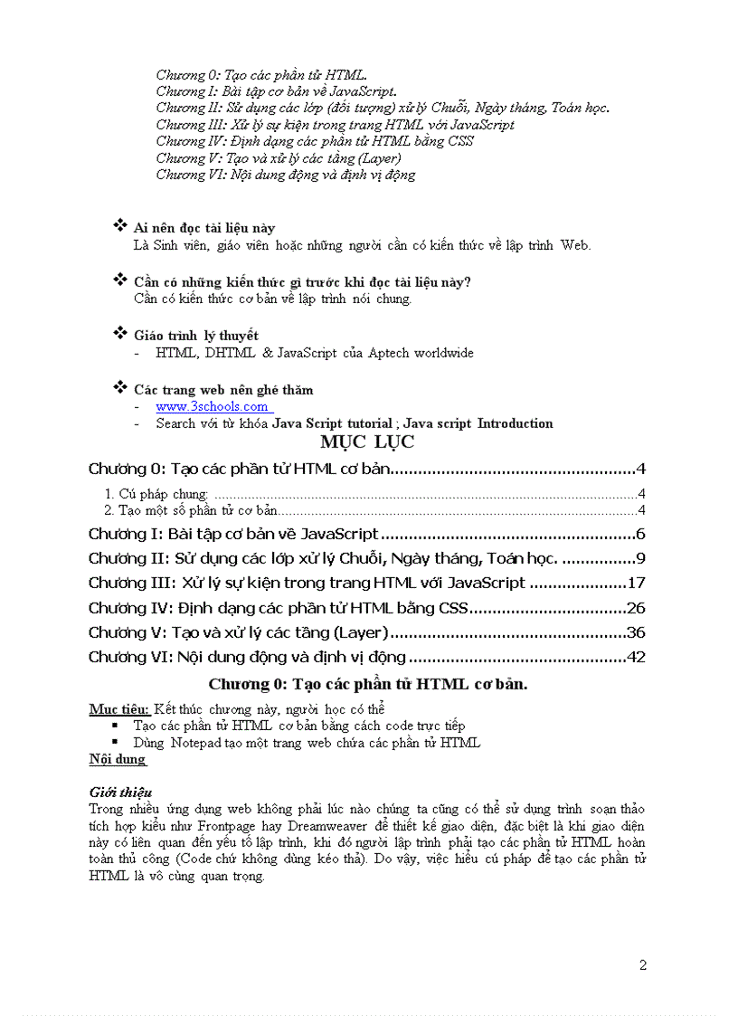 image for page Giáo trình html và java